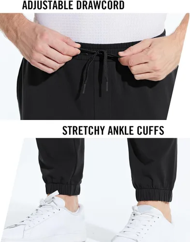 Vista 4 de BALEAF Pantalones deportivos de algodón para hombre de 2730 pulgadas, pantalones deportivos para correr, senderismo, pantalones deportivos ligeros
