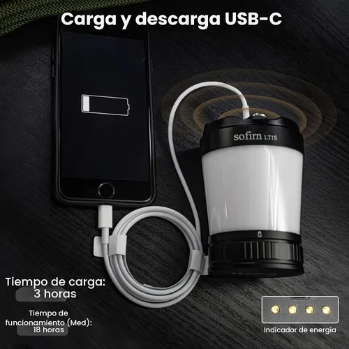 Vista 4 de Sofirn LT1S - Linterna LED para campamento, linterna recargable con luz