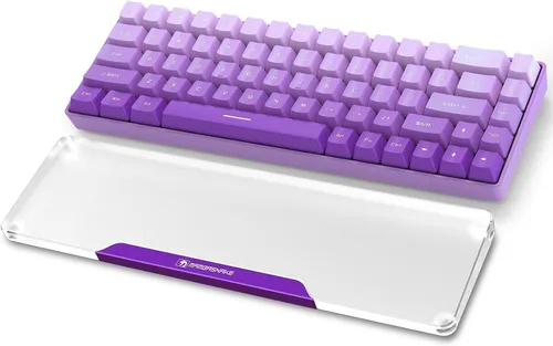 Vista 17 de Reposamuñecas de Acrílico para Teclado - Negro, Reposamuñecas Ergonómico de 68 Teclas para Teclado de Computadora Compacto-negro