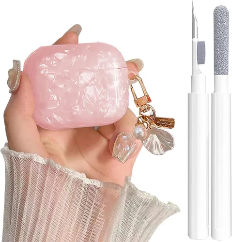 Vista 18 de Bonita funda transparente para AirPods Pro 2/1 Gen, diseño de lazo 3D femenino, funda protectora y a prueba de golpes de TPU suave Kawaii para Apple