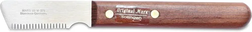 Vista 3 de Mars - Cuchillo profesional para pelar perros, herramienta de aseo para dientes inclinados medianos con borde cónico, diestro