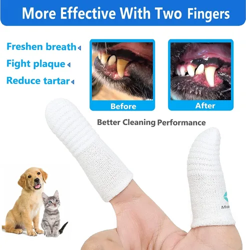 Vista 3 de Cepillo de dientes para mascotas para perros pequeños a grandes, gatos, cepillo de dientes suave de alto grado, limpieza oral de dientes, cuidado