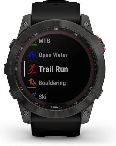 Vista 10 de Garmin Fenix 7X - Reloj GPS multideportivo impermeable con pantalla solar de 1.4 pulgadas con linterna LED integrada y Bluetooth