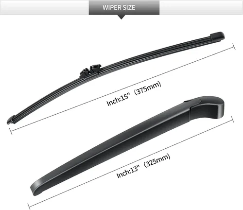 Vista 3 de Juego de limpiaparabrisas trasero, 2 piezas de limpiaparabrisas trasero y brazo de repuesto para BMW X5 E70 2007-2013, conjunto de brazo