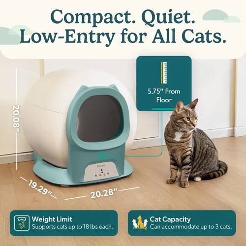 Vista 4 de Petcove PurrTek - Caja de arena automática autolimpiante con Wi-Fi de 5 GHz