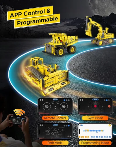 Vista 4 de okk STEM Robot Toys para niños 8-12, kit de juguetes de construcción programables RC 5 en 1 5-in-1 STEM robot kit with APP & remote control, DIY