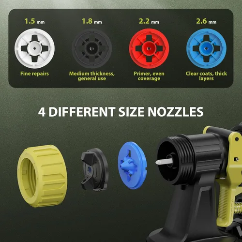 Vista 3 de Pulverizador de pintura inalámbrico compatible con batería Dewalt de 20 V (batería no incluida), 33.8 fl oz/min de alto flujo, contenedor de 40.6 fl