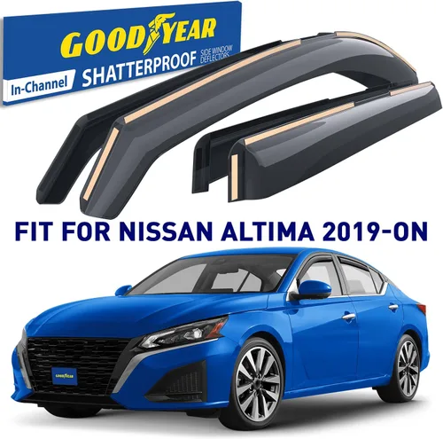 Vista 2 de Goodyear Deflectores de ventana de canal inastillables para Nissan Altima 2019-2026, protectores de lluvia, viseras de ventana para automóviles