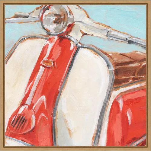 Vista 10 de Amanti Art Framed Canvas Wall Art 16x16 Retro Scooter II by Ethan Harper, Framed Wall Art Canvas, Transportation Artwork, Traditional Decor, Small