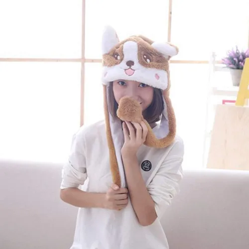 Vista 4 de Sombrero de animal Oído en movimiento Salto Sombrero Pop Up Orejas Sombrero de Felpa Divertido Lindo Diadema para Mujeres Niñas