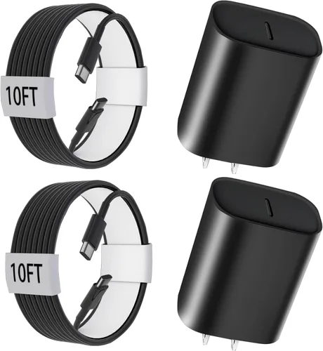 Vista 13 de Cargador para teléfono 17, 16, 15 Pro Max, carga rápida PD de 30 W, cable de carga para iPhone 17 de 6 pies (65 W/3 A), cable largo USB C con iPhone