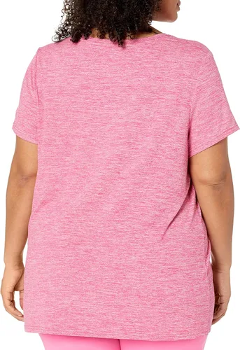 Vista 139 de Amazon Essentials Camiseta de manga corta con cuello redondo para mujer, de secado rápido, para entrenamiento, gimnasio, paquete múltiple