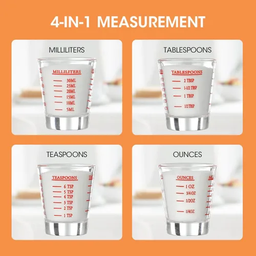 Vista 3 de Aieve Juego de vasos de chupito compatible con el multivitamínico líquido de MaryRuth, botella de 30 onzas líquidas, tazas medidoras con dispensador