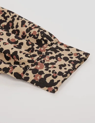 Vista 6 de GRACE KARIN Vestido de manga larga con cuello en V y estampado de leopardo para mujer