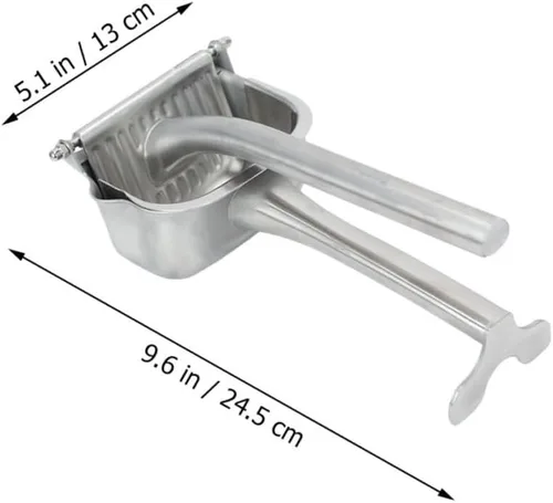 Vista 2 de Exprimidor manual de frutas de acero inoxidable para el hogar y camping, práctico exprimidor de cítricos y mangos, extractor no eléctrico