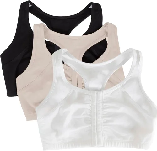 Vista 15 de Fruit of the Loom Sujetador de algodón con cierre frontal múltiple para mujer