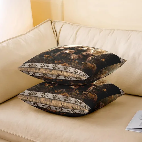 Vista 119 de Guitar Print Double Sides Print Pillow Covers 16"x16",Music Themed Bass Instruments Pillowcase Soft Square Cushion Cases,Rustic Music Score Note