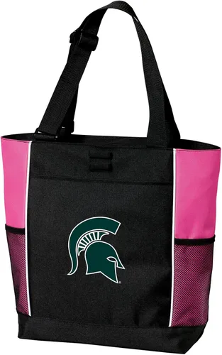 Vista 9 de Broad Bay Official Michigan State Tote Bag Zippered Travel Carryall Negro
