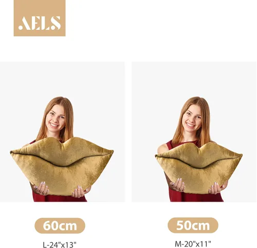 Vista 2 de AELS Almohadas de labios 3D, suaves y suaves, decorativas, almohadas de amor, lindas almohadas de 20 x 11 pulgadas para sofá, cama, sala de estar