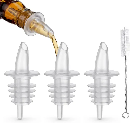 Vista 10 de Paquete de 12 vertedores de botellas para un control preciso de alcohol y Negro