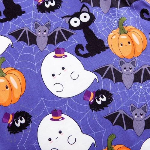 Vista 6 de 1-6T - Vestido de manga larga con estampado de calabaza fantasma, ropa de invierno