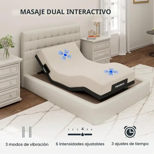Vista 6 de FLEXISPOT Base de cama ajustable individual XL con colchón de 10 pulgadas