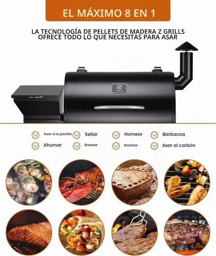 Vista 8 de Z grills ZPG-2020 - Asador y ahumador de pellets de madera Negro