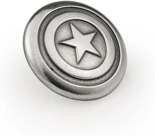 Vista 3 de Royal Selangor Pin de solapa con acabado a mano de la colección Marvel Capitán América, Metal, No es una piedra preciosa