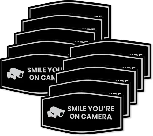 Vista 75 de Fancy Smile You're On Camera Letrero (negro) - Mediano (1 unidad)