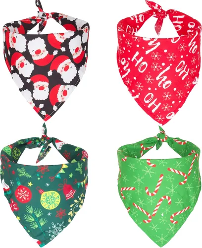 Vista 13 de ADOGGYGO Paquete de 4 Bandanas de Pascua para Perro, Bufanda Triangular para Perro, Patrón de Huevo de Pascua de Conejo, Bandana para Mascotas