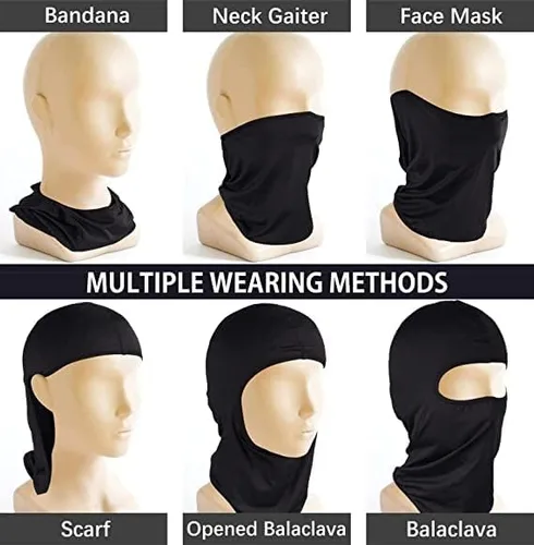 Vista 6 de Pasamontañas para la cara, polaina de cuello refrescante para verano, protector UV, bufanda de esquí para hombres y mujeres, pasamontañas
