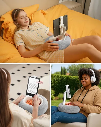 Vista 2 de Viozon Soporte de almohada para tableta, soporte de almohada Kindle, compatible con tableta/teléfono de 4 a 11 pulgadas con cuenco pequeño