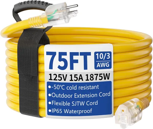 Vista 26 de Cable de extensión de 50 pies para exteriores/interiores con Amarillo
