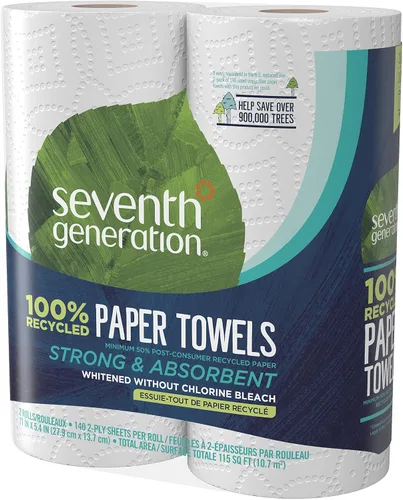 Vista 10 de Seventh Generation Toallas de papel, 100% papel reciclado, 2 capas, 2 unidades (paquete de 12)