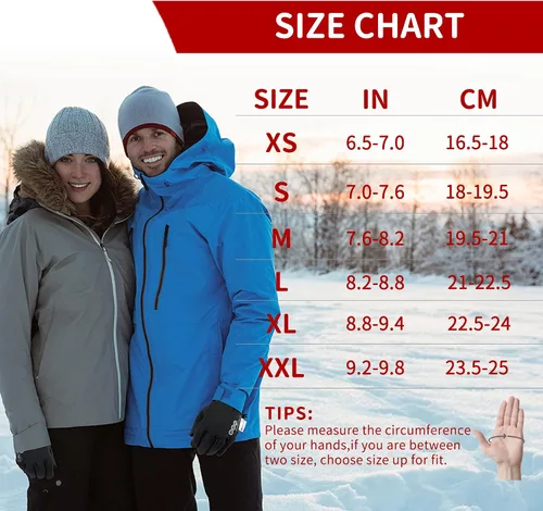 Vista 7 de HANDLANDY Guantes de invierno para hombres y mujeres, aislados impermeables para clima frío, guantes térmicos para ciclismo, esquí, equitación