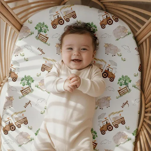 Vista 6 de Gllquen Baby Juego de 2 sábanas de moisés, suaves e hipoalergénicas para niños y niñas, ajuste universal para colchón estándar de 32 x 16 pulgadas