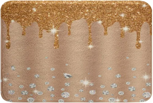 Vista 13 de Feelyou Alfombras de baño con lazo coquette de 16 x 24 pulgadas, tapetes de baño Leopared con lazos para niños, adolescentes y adultos con purpurina