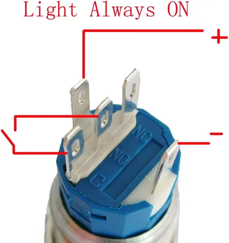 Vista 7 de ESUPPORT Interruptor de palanca de botón de bocina de altavoz momentáneo de coche de 12 V 0.748 in Azul claro