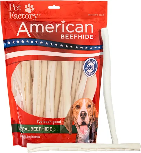 Vista 11 de Pet Factory American Beefhide - Rollos de chips de 5 pulgadas para perros, sabor a carne de res y pollo, 50 unidades/1 paquete