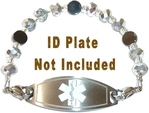 Vista 3 de Hidden Hollow Beads Pulsera de repuesto intercambiable artística para mujer, 6.5 o 5.5 pulgadas de largo, identificación de alerta médica