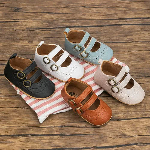 Vista 2 de Meckior Zapatos deportivos para bebé y niñas, suela suave, con lazo, princesa, vestido de boda, Mary Jane, planos, para recién nacidos, ligeros