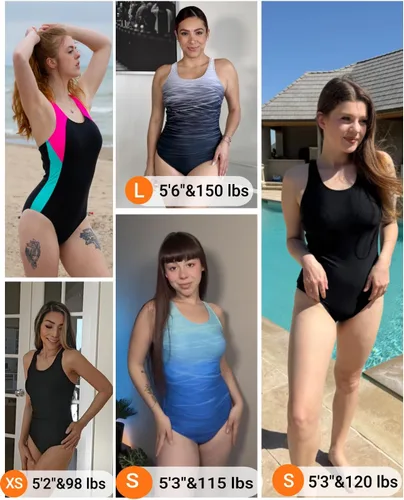 Vista 5 de Tempt Me Traje de baño deportivo de una pieza para mujer, traje de baño deportivo con espalda cruzada, cobertura completa, traje de baño modesto