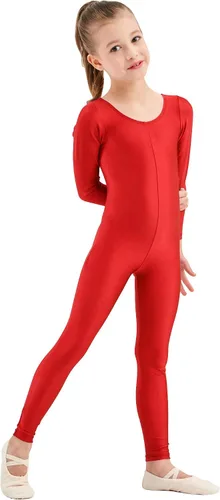 Vista 3 de Malla de una pieza Speerise, de mangas largas, hecha en Spandex, para niñas que practican danza