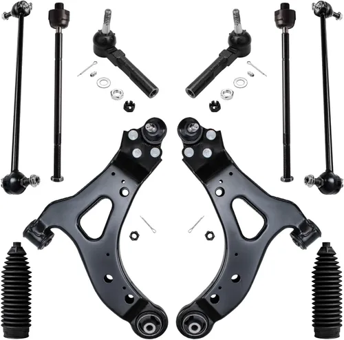 Vista 95 de Detroit Axle - Kit de suspensión delantera de 10 piezas para Chevrolet Trailblazer GMC Envoy 2004-2007 2005 2006 Soportes de brazo de control