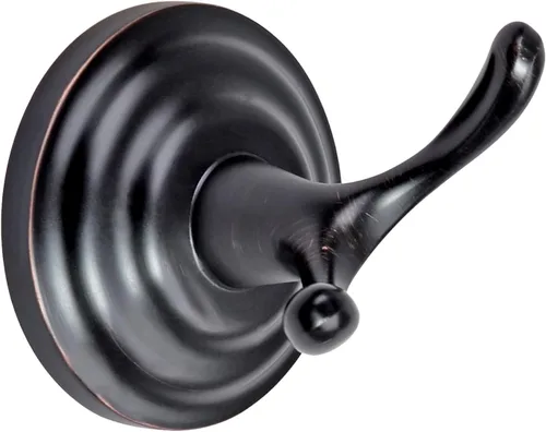 Vista 3 de Amazon Basics Gancho redondo tradicional de zinc para toalla de baño y bata, bronce frotado con aceite Tradicional