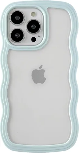 Vista 12 de Caseative Funda para iPhone 13 Pro, color negro Forma de marco de onda rizada linda a prueba de golpes suave