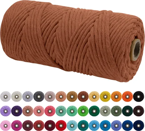Vista 57 de JeogYong Cordón de macramé de un solo hilo 3 mm x 109 yardas (328 pies) Cuerda de algodón suave Hilo de macramé de 3 mm, suministros de macramé
