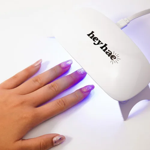 Vista 4 de heyhae Lámpara LED UV para tiras de uñas de gel semicuradas, esmalte de gel, capa superior, luz UV ligera portátil de 6 W, portátil, de secado rápido
