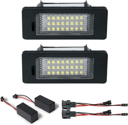 Vista 7 de Gempro Luz de matrícula, 2 piezas LED de placa de matrícula para Audi A1 A4 A5 A6 A7 S5 Q5 RS5 TT TTRS, alimentado por luces LED blancas de xenón
