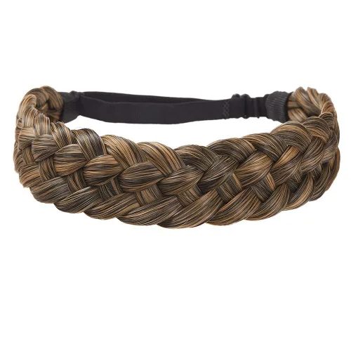 Vista 30 de Diadema de pelo sintético de 5 hebras trenzadas, clásicas, gruesas, anchas, trenzadas, elásticas, multicolor, accesorios de belleza para el cabello